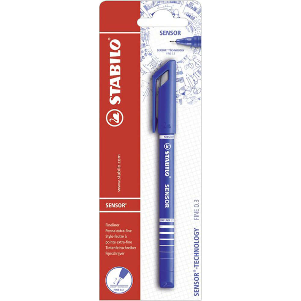 Liner Stabilo Sensor, varf 0.3 mm, albastru, blister Liner Stabilo Sensor, varf 0.3 mm, albastru, blister